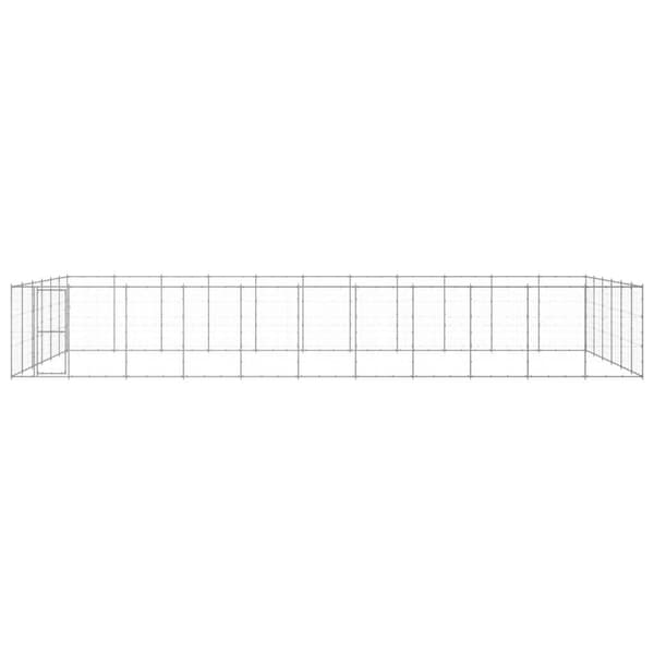 vidaXL Hundgård för utomhusbruk galvaniserat stål 79,86 m² Silver