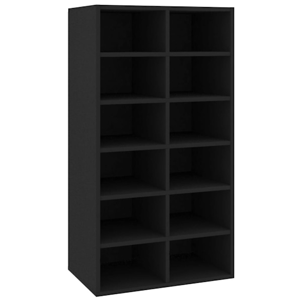 vidaXL Skohylla svart 54x34x100,5 cm konstruerat trä Svart