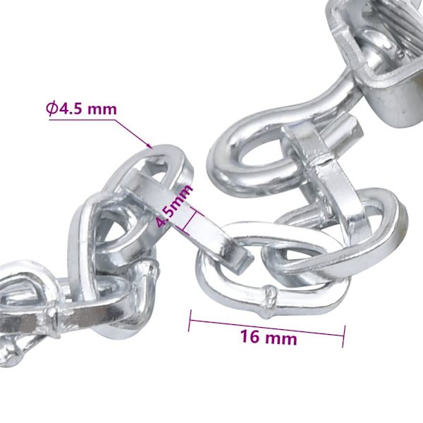 vidaXL Snökedjor till bil 2-pack 16 mm SUV 4x4 storlek 450 Silver