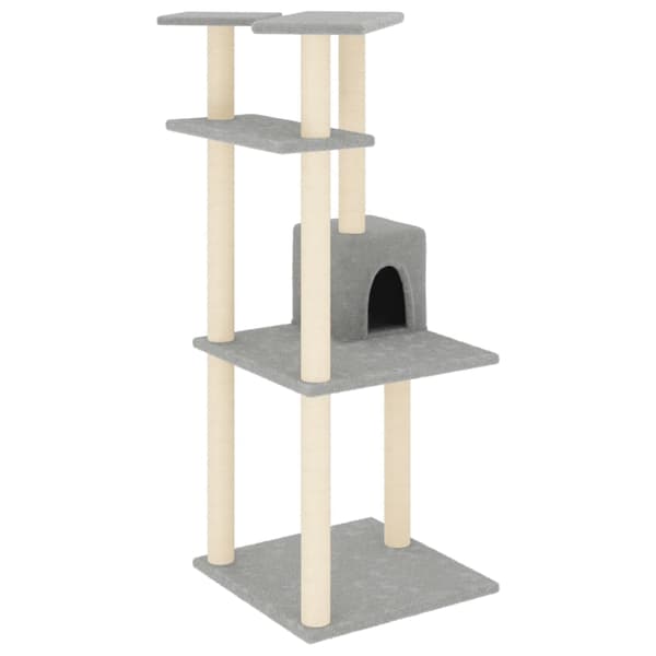 vidaXL Klösträd med sisalpelare ljusgrå 123 cm Grå