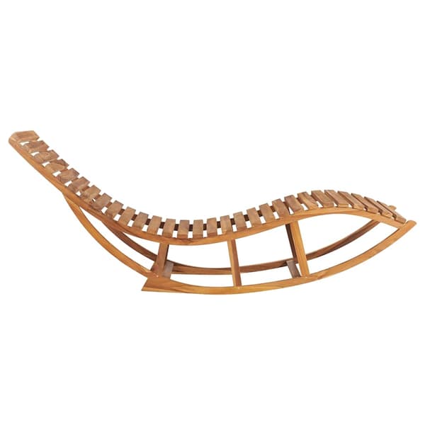 vidaXL Solsäng med dyna gungdesign massiv teak grå