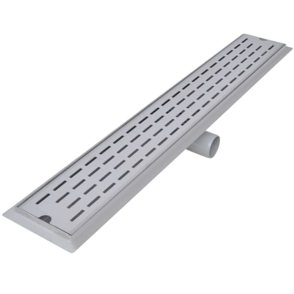 vidaXL Avlång golvbrunn 2 st rak rostfritt stål 830x140 mm