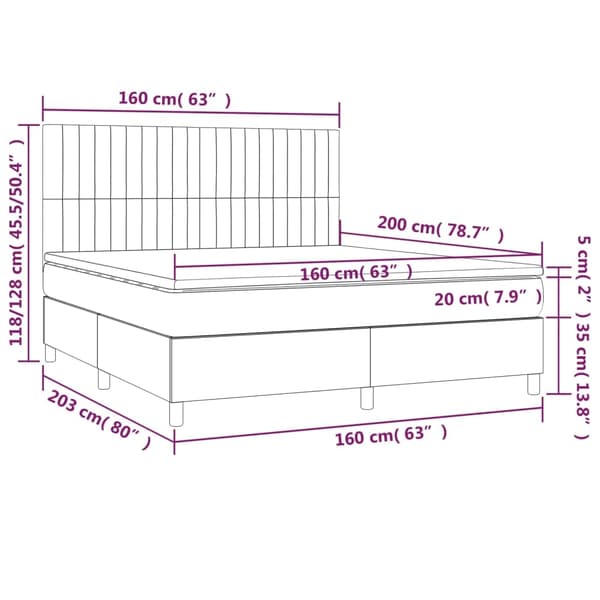vidaXL Ramsäng med madrass blå 160x200 cm tyg Blå