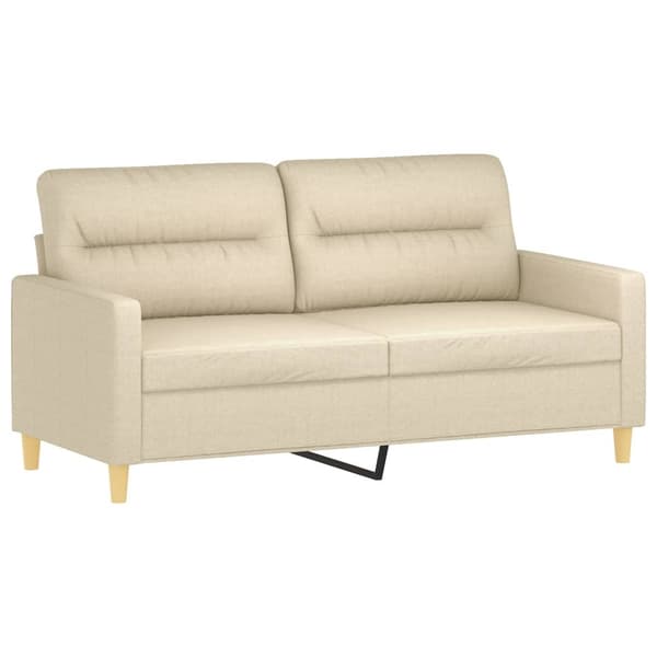vidaXL 2-sits soffa med prydnadskuddar gräddvit 140 cm tyg Kräm