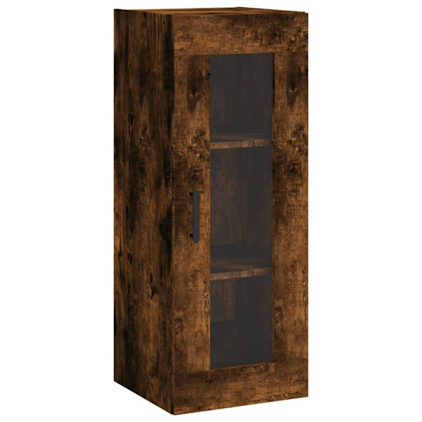 vidaXL Högskåp rökfärgad ek 34,5x34x180 cm konstruerat trä Brun