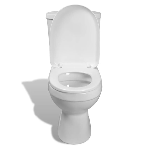vidaXL Toalettstol komplett med cistern vit Vit