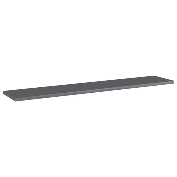 vidaXL Hyllplan 4 st grå högglans 100x20x1,5 cm konstruerat trä grå