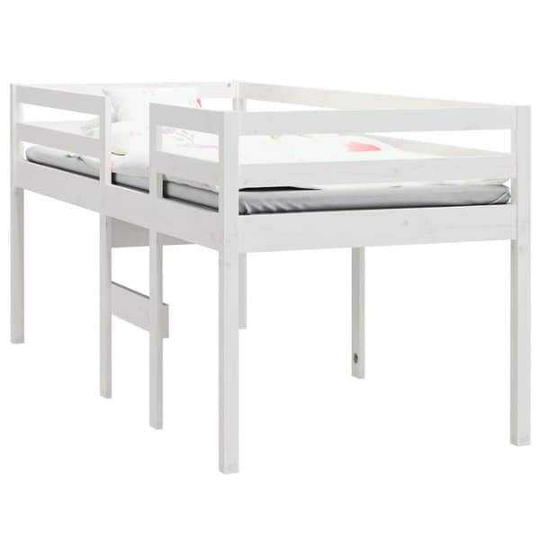 vidaXL hög sovbädd vit 90x190 cm massivt trä furu Vit