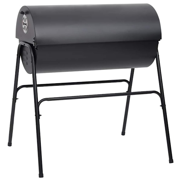 vidaXL Grilltunna med 2 grillgaller svart 80x95x90 cm stål Svart