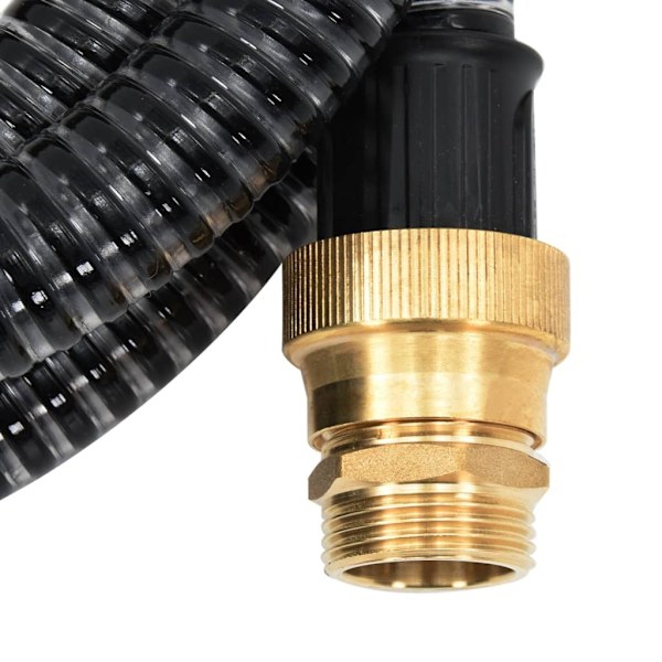 vidaXL Sugslang med kopplingar mässing svart 1,1" 15 m PVC Svart