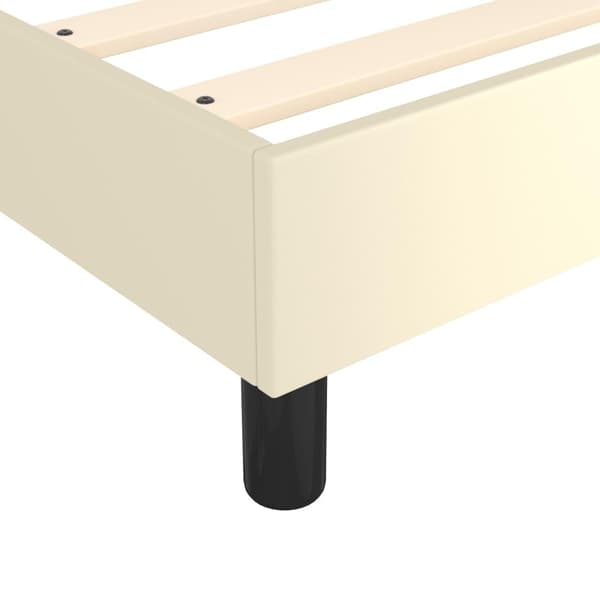 vidaXL Ramsäng gräddvit 140x190 cm konstläder Kräm
