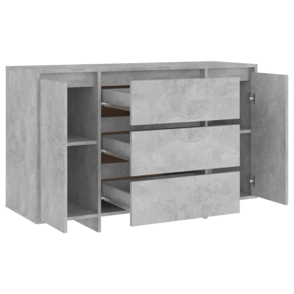vidaXL Skänk med 3 lådor betonggrå 120x41x75 cm konstruerat trä grå