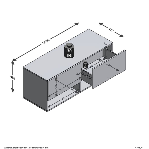 FMD Förvaringsbänk med 2 lådor 108,9x41,7x46,1 cm vit och ek Flerfärgsdesign