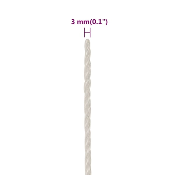 vidaXL Rep vit 3 mm 100 m polypropylen Vit
