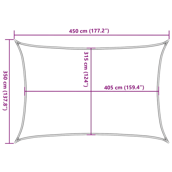 vidaXL Solsegel 160 g/m² antracit 3,5x4,5 m HDPE Antracit