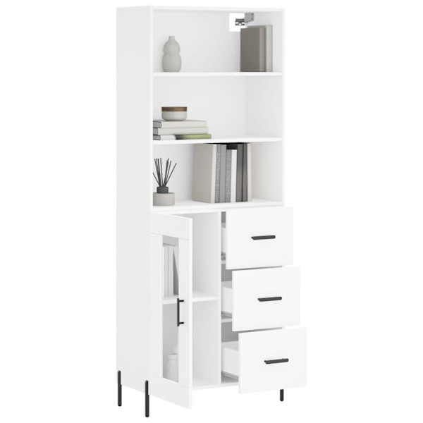 vidaXL Högskåp vit 69,5x34x180 cm konstruerat trä Vit