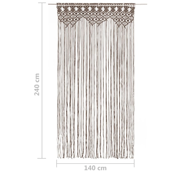 vidaXL Gardin makramé taupe 140x240 cm bomull Taupe