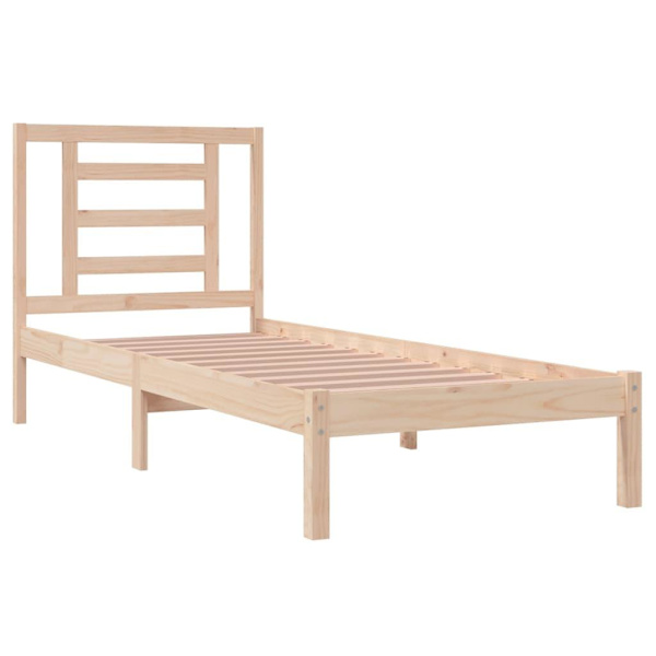 vidaXL Sängram massiv furu 100x200 cm Brun