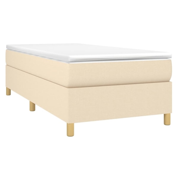 vidaXL Sängram utan madrass cremefärgad 80x200 cm tyg Kräm