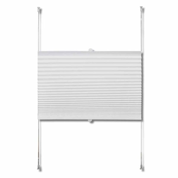 vidaXL Plisségardin 80x200 cm vit Vit
