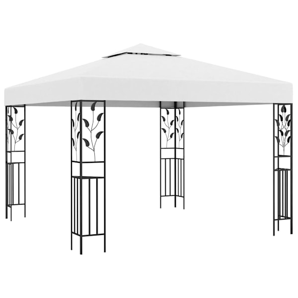 vidaXL Paviljong med ljusslinga LED 3x3 m vit Vit
