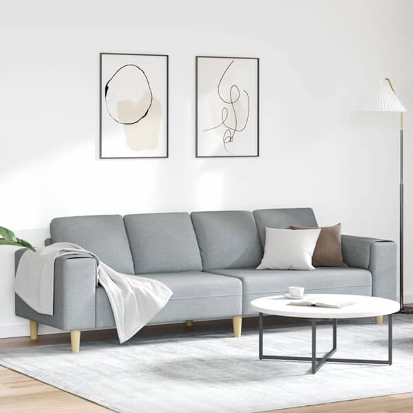 vidaXL Vardagsrumsoffa Ljusgrå 250 x 77 x 76 cm Polyester Ljusgrå