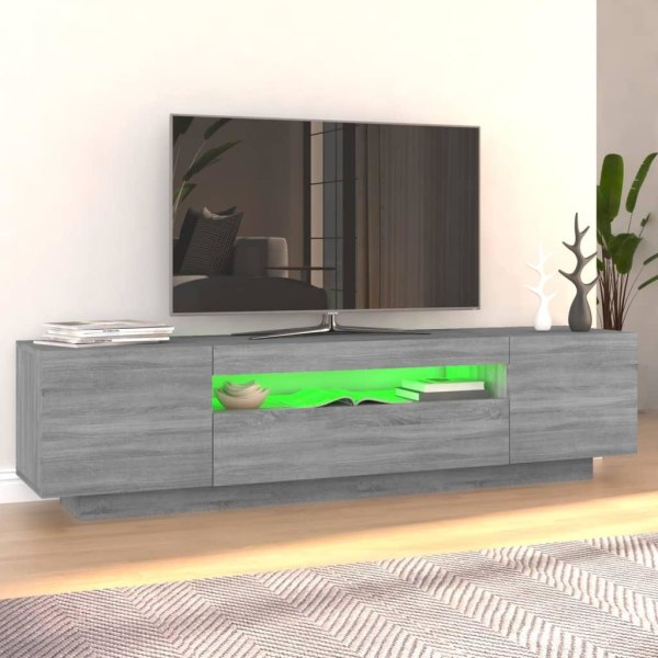 vidaXL TV-bänk med LED-belysning grå sonoma 160x35x40 cm Grå