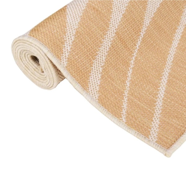 vidaXL Utomhusmatta plattvävd 80x150 cm bladmönstrad Gul