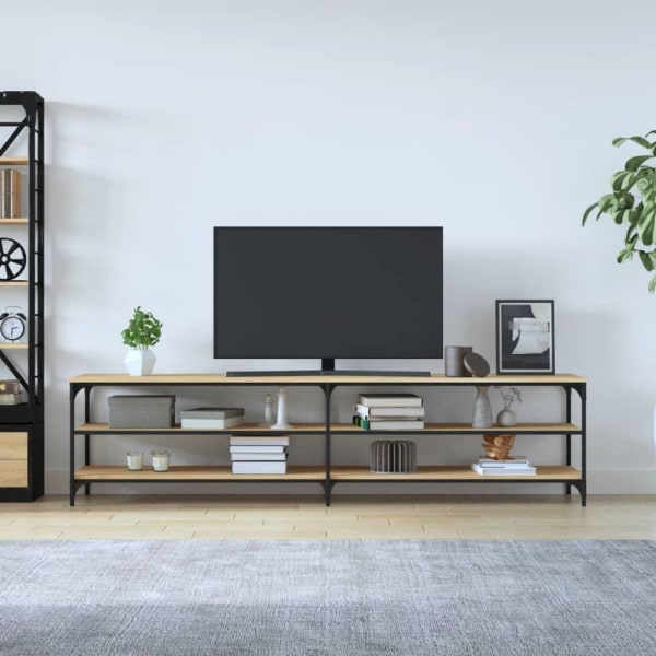 vidaXL Tv-bänk sonoma-ek 200x30x50 cm konstruerat trä och metall Brun