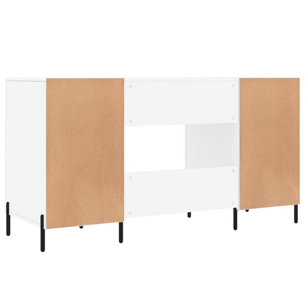 vidaXL Skrivbord vit högglans 140x50x75 cm konstruerat trä Vit