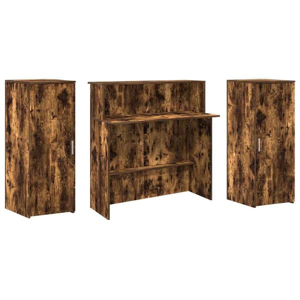 vidaXL Receptionsdisk rökfärgad ek 180x50x103,5 cm konstruerat trä Brun
