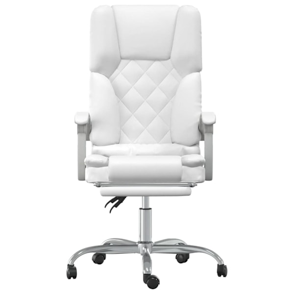 vidaXL Kontorsstol med massage vit konstläder Vit