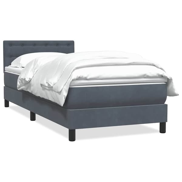 vidaXL Ramsäng med madrass mörkgrå 80x220 cm sammet Grå