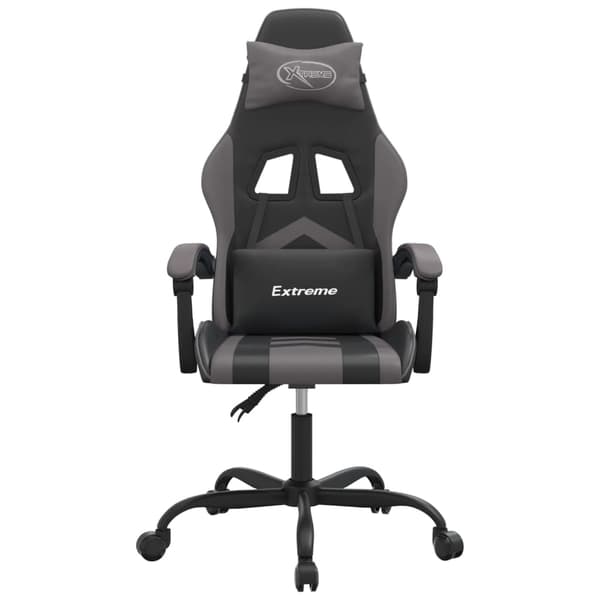 vidaXL Gamingstol svart och grå konstläder Grå
