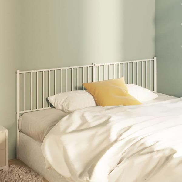vidaXL Huvudgavel metall vit 193 cm Vit