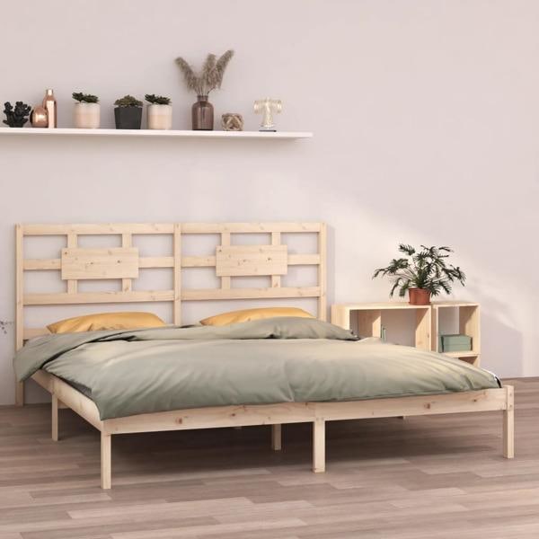 vidaXL Sängram massivt trä 200x200 cm Brun