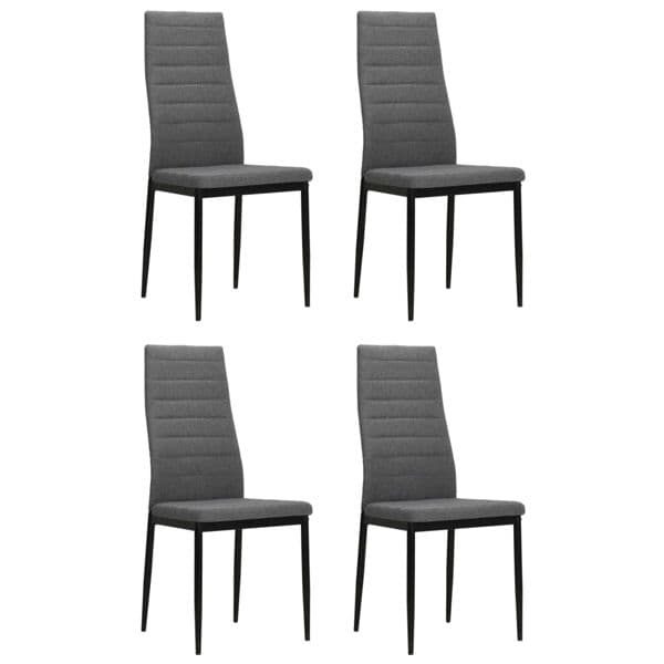 vidaXL Matstolar 4 st ljusgrå tyg grå