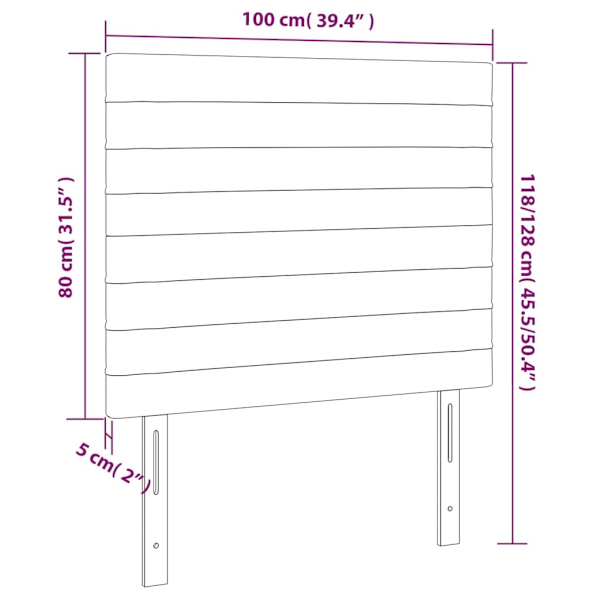 vidaXL Huvudgavlar 2 st blå 100 x 5 x 78/88 cm tyg Blå