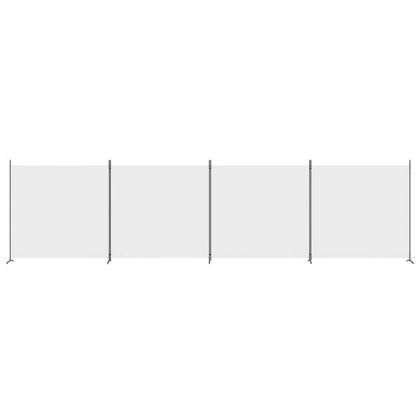 vidaXL Rumsavdelare 4 paneler vit 698x180 cm tyg Vit