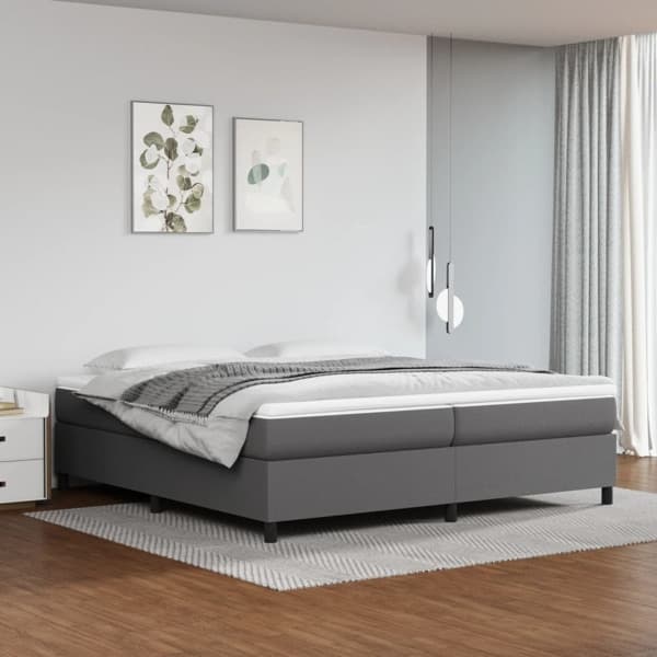 vidaXL Sängram grå 200x200 cm konstläder Grå
