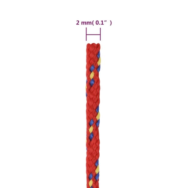 vidaXL Båtlina röd 2 mm 500 m polypropen