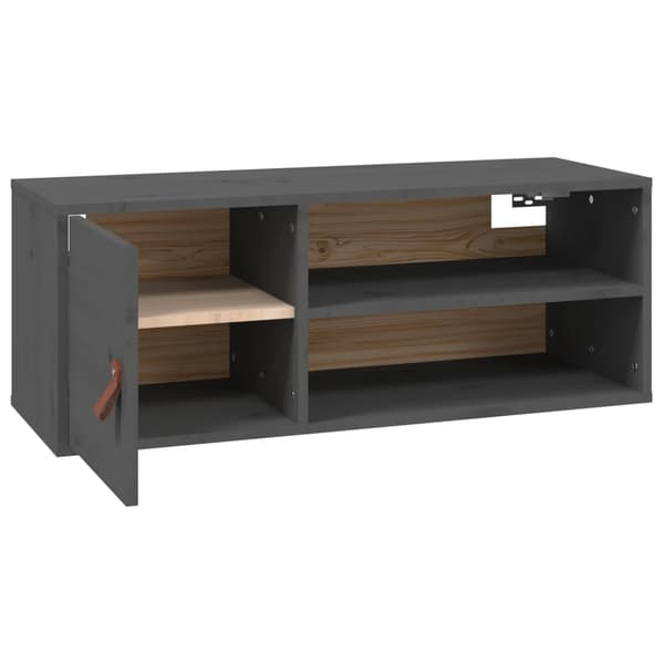 vidaXL Väggskåp grå 80x30x30 cm massiv furu Grå