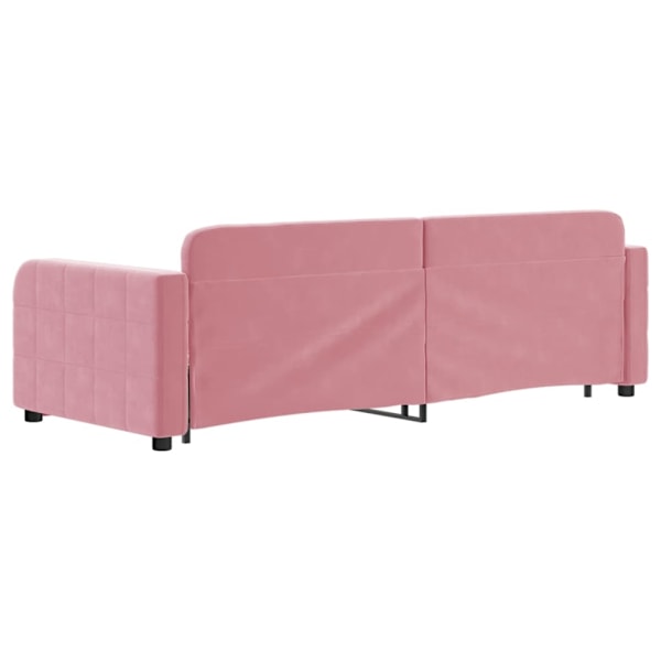 vidaXL Dagbädd utdragbar rosa 80x200 cm sammet Rosa