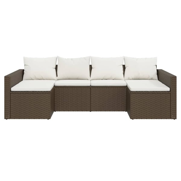 vidaXL Loungegrupp med dynor 2 delar brun konstrotting Brun