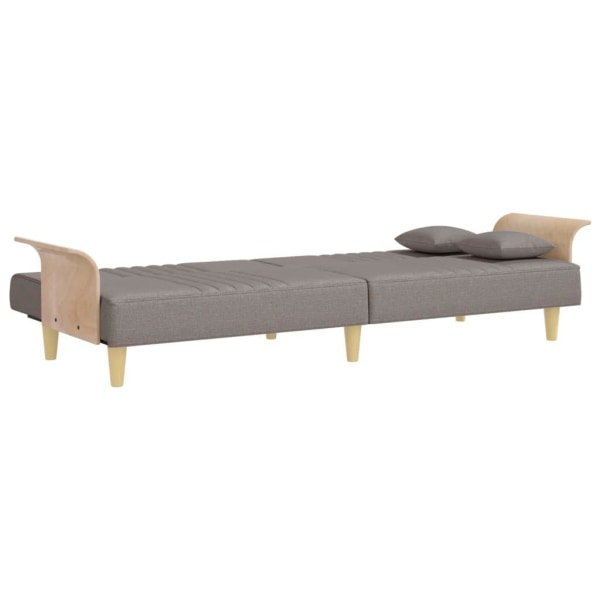 vidaXL Bäddsoffa med armstöd taupe tyg Taupe