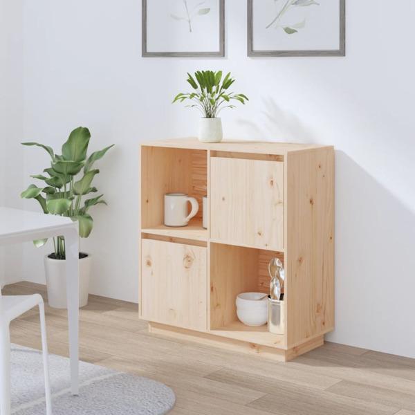 vidaXL Skänk 74x35x80 cm massiv furu Brun