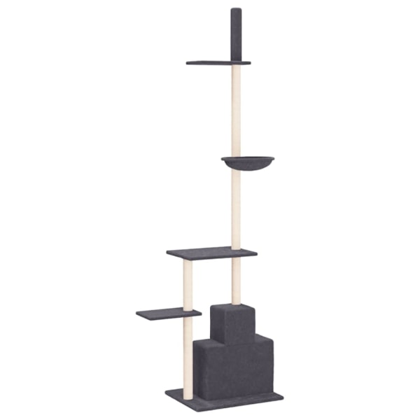 vidaXL Golv-till-tak klösträd mörkgrå 250,5-276,5 cm Grå
