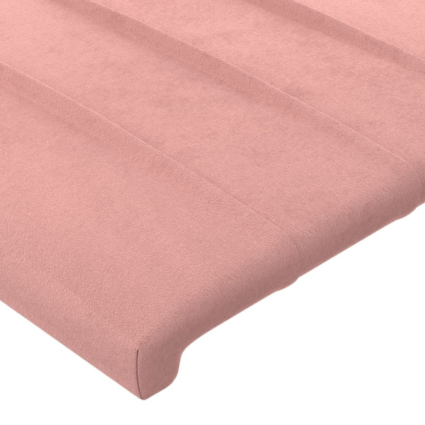 vidaXL Sänggavel med kanter rosa 103x16x78/88 cm sammet Rosa