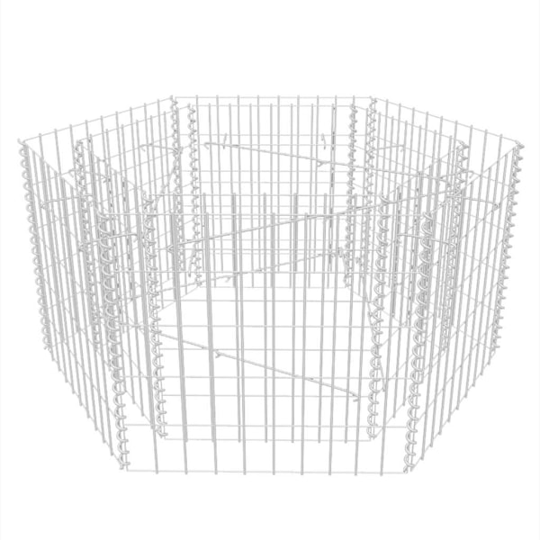 vidaXL Hexagonal planteringsgabion upphöjd 100x90x50 cm Silver