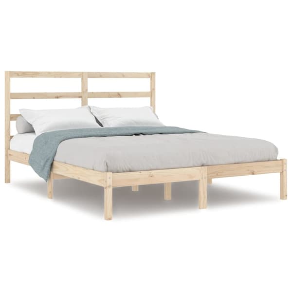 vidaXL Sängram massivt trä 120x190 cm Brun